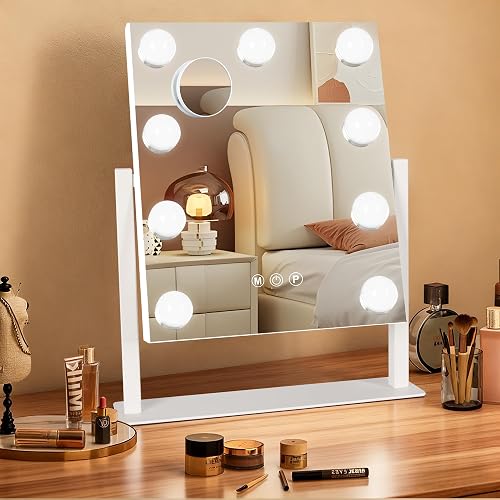 Ratsamee Hollywood Vanity Mirror with Lights, 12" x 14", 9