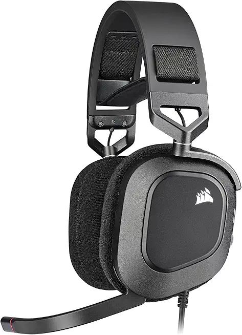 Corsair HS80 RGB USB Gaming-Headset mit Dolby Audio 7.1-Surround-Sound (Mikrofon in Broadcast-Qualität, Ohrmuscheln aus Memory-Schaumstoff, Hi-Fi-Sound, Robuste Konstruktion) Karbon, Schwarz