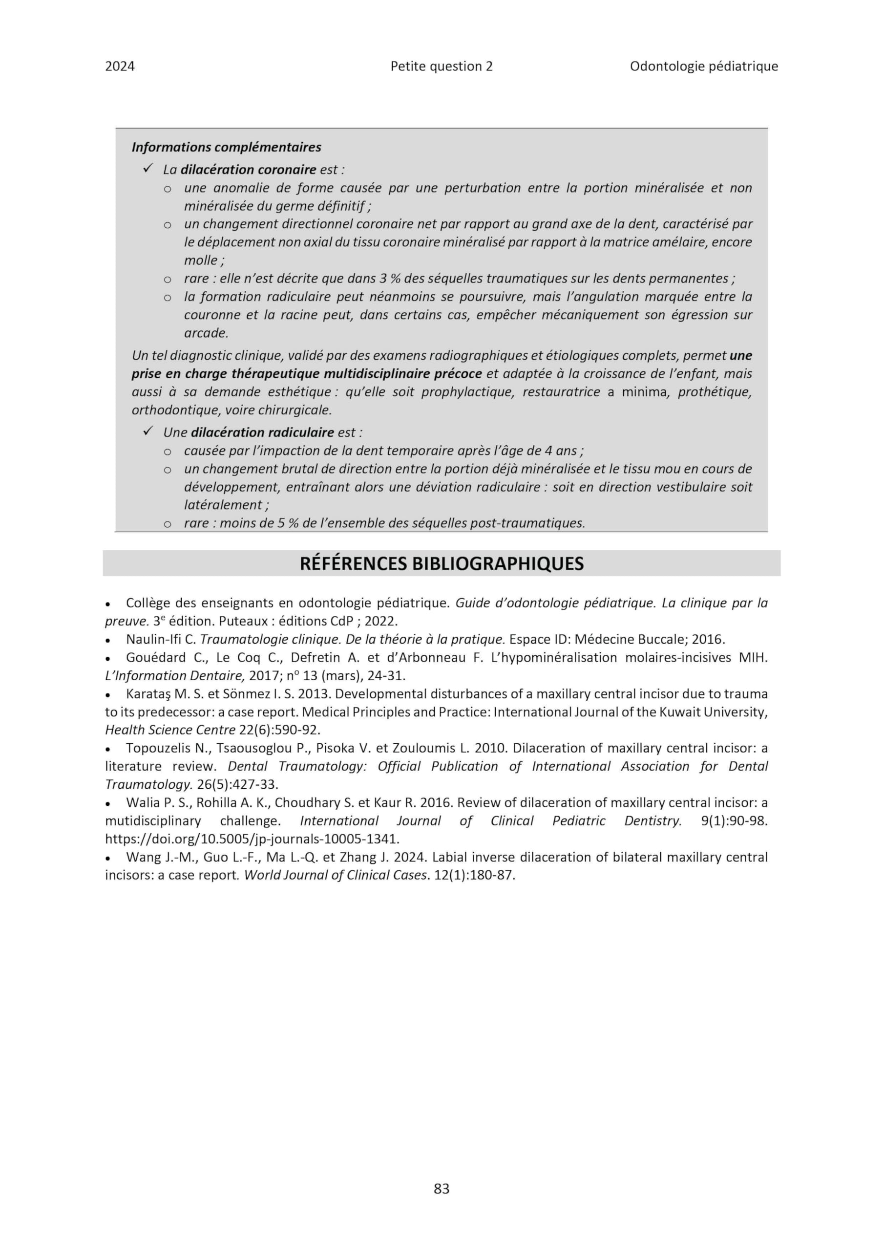 Annales corrigées de l'internat en odontologie 2023-2025