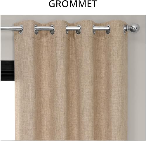 Miniatura 5 de HPD Half Price Drapes - Cortinas de lino sintético con ojales para sala de estar (1 panel) - 50 pulgadas de ancho x 84 pulgadas de largo - Cortinas