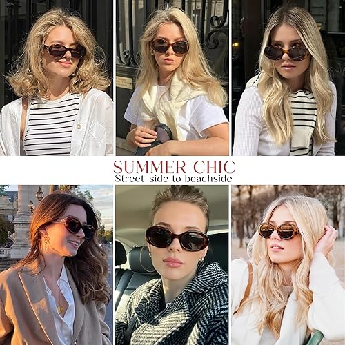 Miniatura 4 de mosanana Gafas de sol ovaladas retro de moda para mujer estilo de los años 90 MS52371