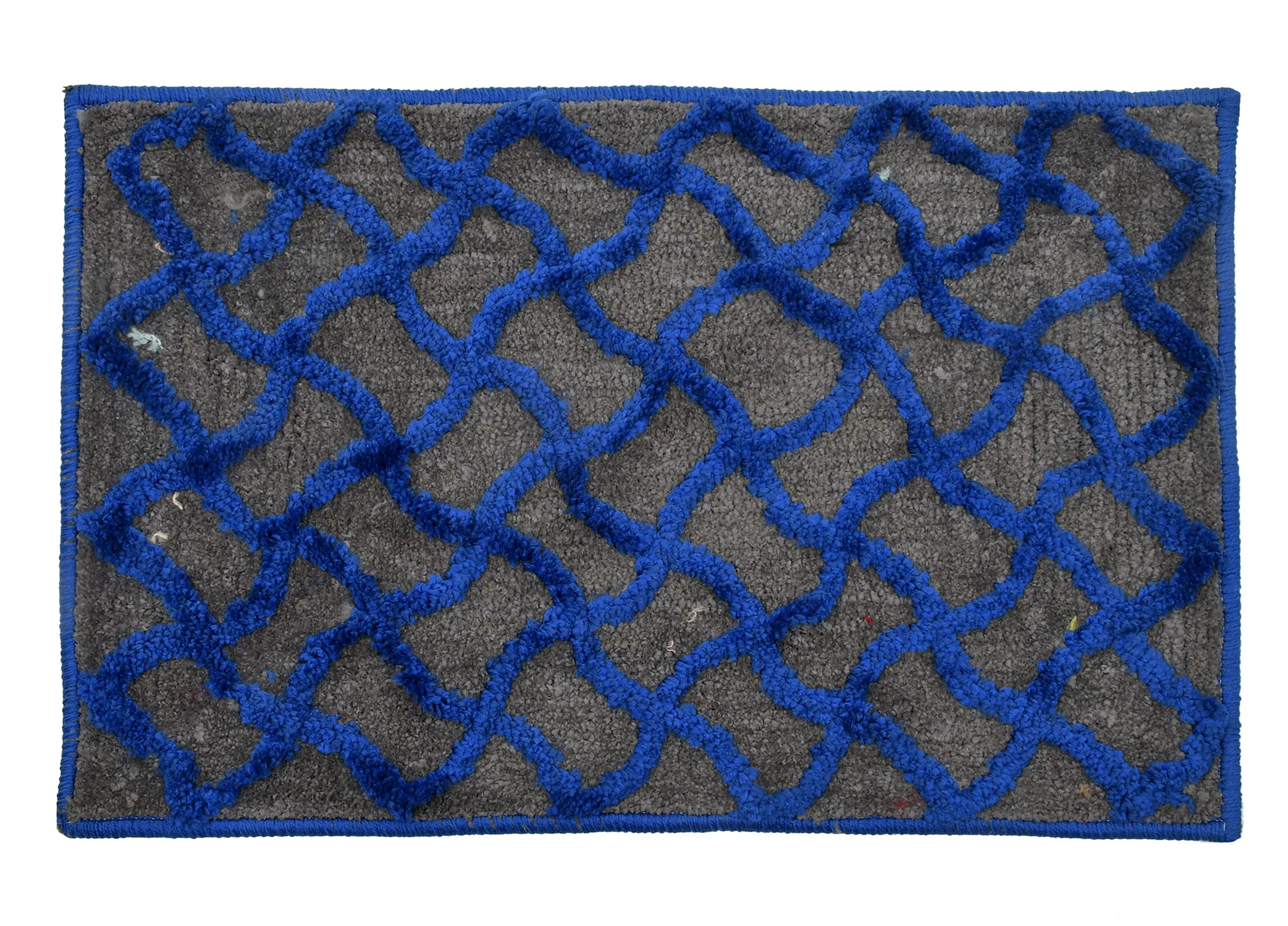 Kuber Industries Soft, Lightweigth, Washable, Non Slip Doormat Entrance Rug Dirt Trapper Mat Shoes Scraper for Entry, Patio, Porch (Blue)