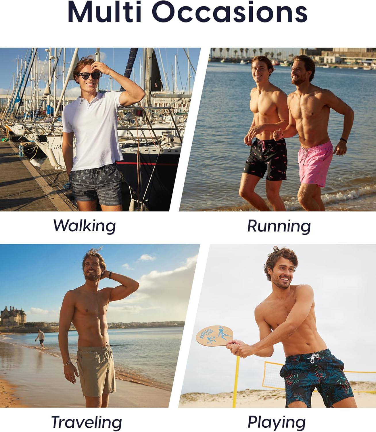 maamgic Mens Swim Trunks 9 Inch with Mesh Lining Bathing Suit Stretch Board Shorts with Zip Pockets for Swimming - Image 5