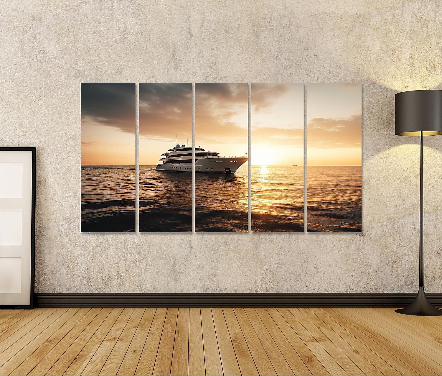 islandburner cuadro sobre lienzo de lujo yate a motor mar puesta de sol gran barco caro se mueve O imágenes murales carteles