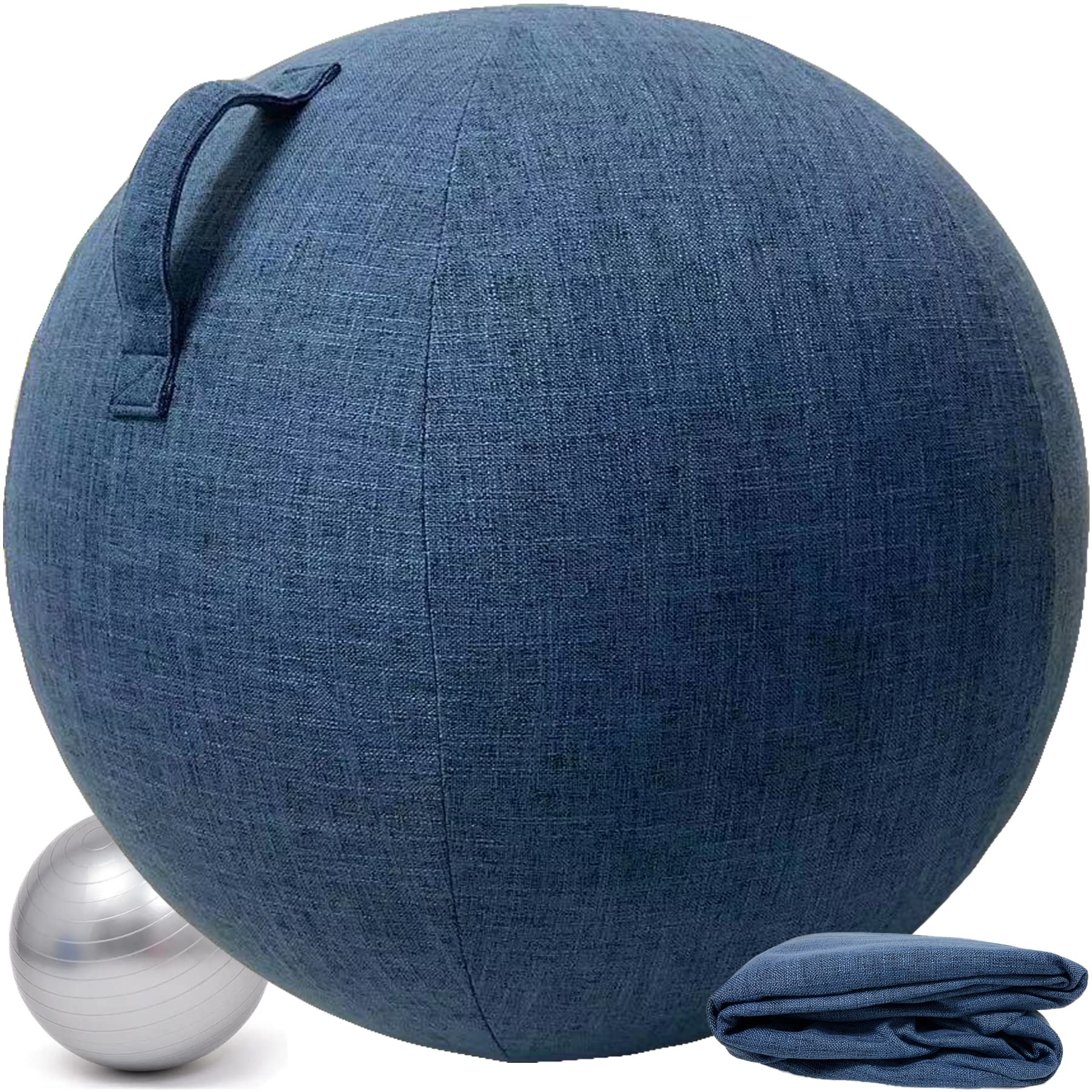 Ballon Bureau Siege Ballon Gym Ballon Bureau 55/65/75cm Ballon de Grossesse Chaise Ballon avec Housse de Protection Antidérapante Swiss Ball
