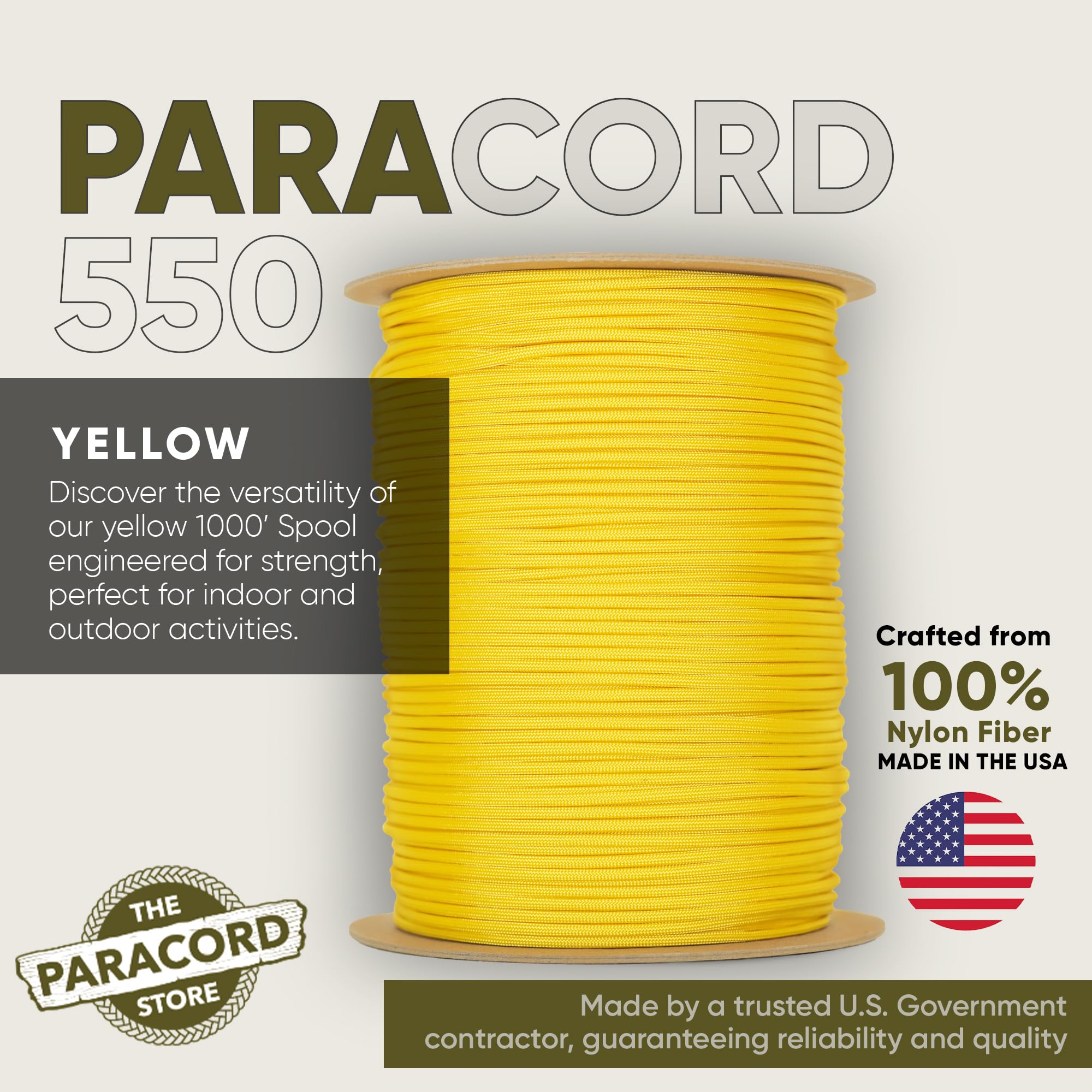 The Paracord Store | 550 Paracord - szpula 1000 stóp, szpule 250 stóp, 100, 50 stóp