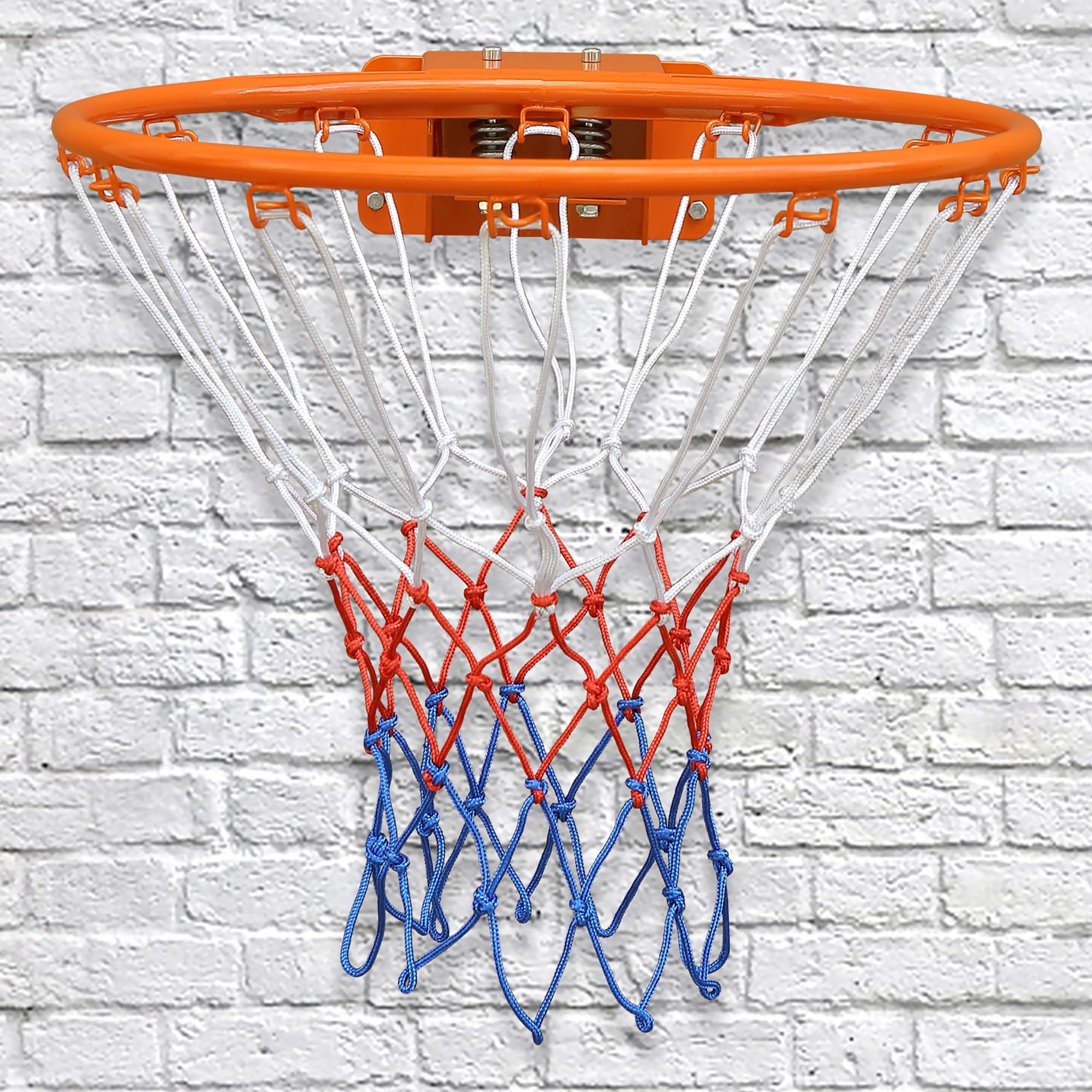 Aro de Baloncesto de Hierro con Red, Exterior e Interior, Naranja, 45cm