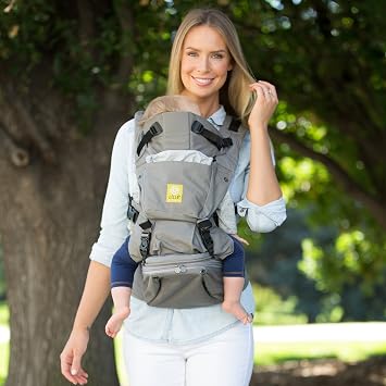 LILLEbaby SeatMe Hip Seat Original Baby Carrier with Structured Seat Insert, Stone
