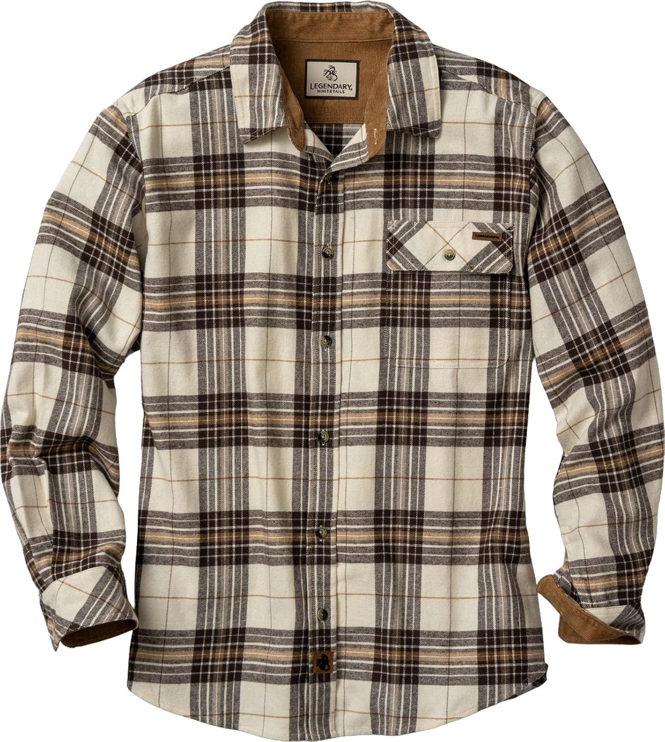 Legendary Whitetails Men's Flannel Shirt Long Sleeve Button Down 100% Cotton