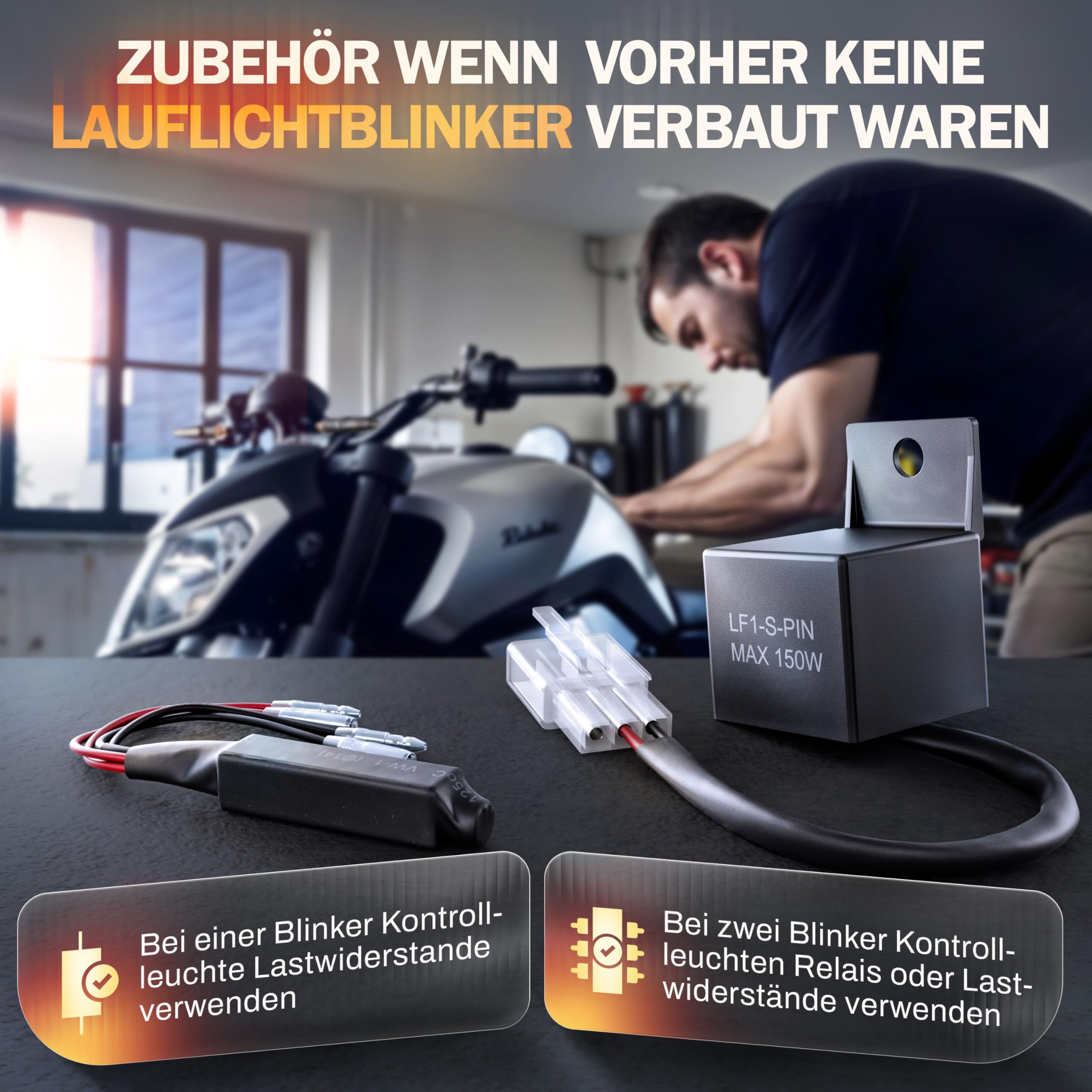 4x LED Blinker Motorrad E Geprüft mit Lauflicht LED | Universelle Mini Blinker Moped Zubehör | StVZO konform (4er Set)