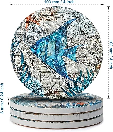 Miniatura 5 de 8 posavasos de piedra con soporte para bebidas, base de corcho, tema tropical, para inauguración de la casa, decoración de apartamentos, cocina,