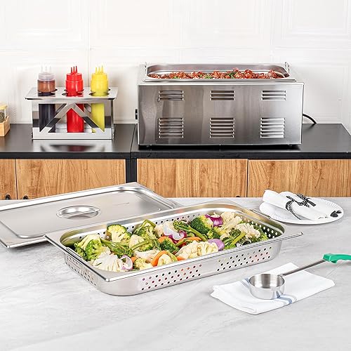 Miniatura 3 de Restaurantware Met Lux - Sartén de mesa de vapor de 20.5 x 12.8 x 2.5 pulgadas, 1 sartén de hotel de tamaño completo, antiatascos, profundo, sartén