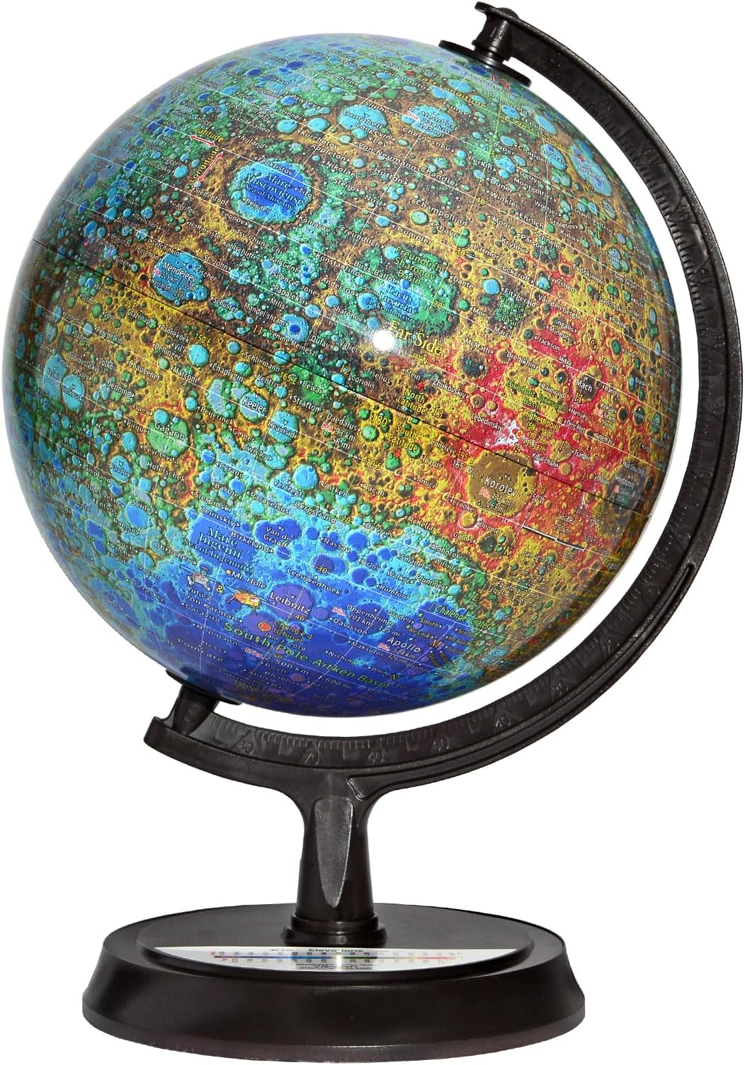 Mapsoft Guide Topography Moon Globe, 24cm/9.5″, MT-24, Lunar Globe, Moon Map, Moon Atlas, Moon Poster, The Moon, The Lunar, Lunar Map, Lunar Atlas, Astronomy Toys