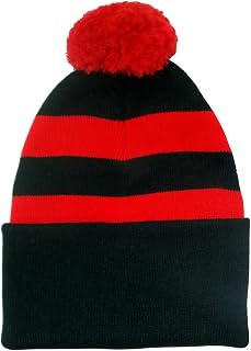 Arena Scarves Bournemouth Supporters Black and Red Traditional Style Pompom Hat