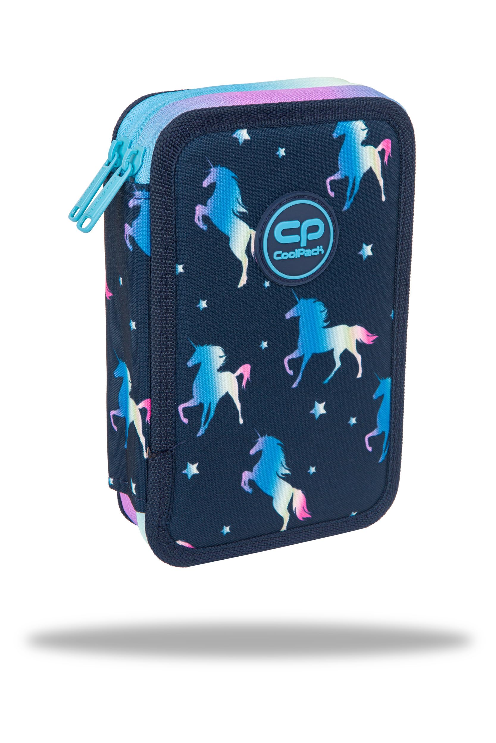 Coolpack F066670, Estuche escolar JUMPER 2 BLUE UNICORN, Blue