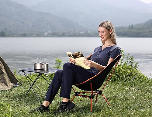 Miniatura 8 de MARCHWAY Silla de camping plegable ligera con bloqueo de resorte, estable y compacta portátil para campamento al aire libre, viajes, playa, picnic,