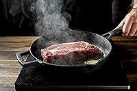 Vista 3 de Babish Sartén de hierro fundido presazonado de 10 pulgadas – Sartén antiadherente duradera para sellar, saltear y usar en el horno