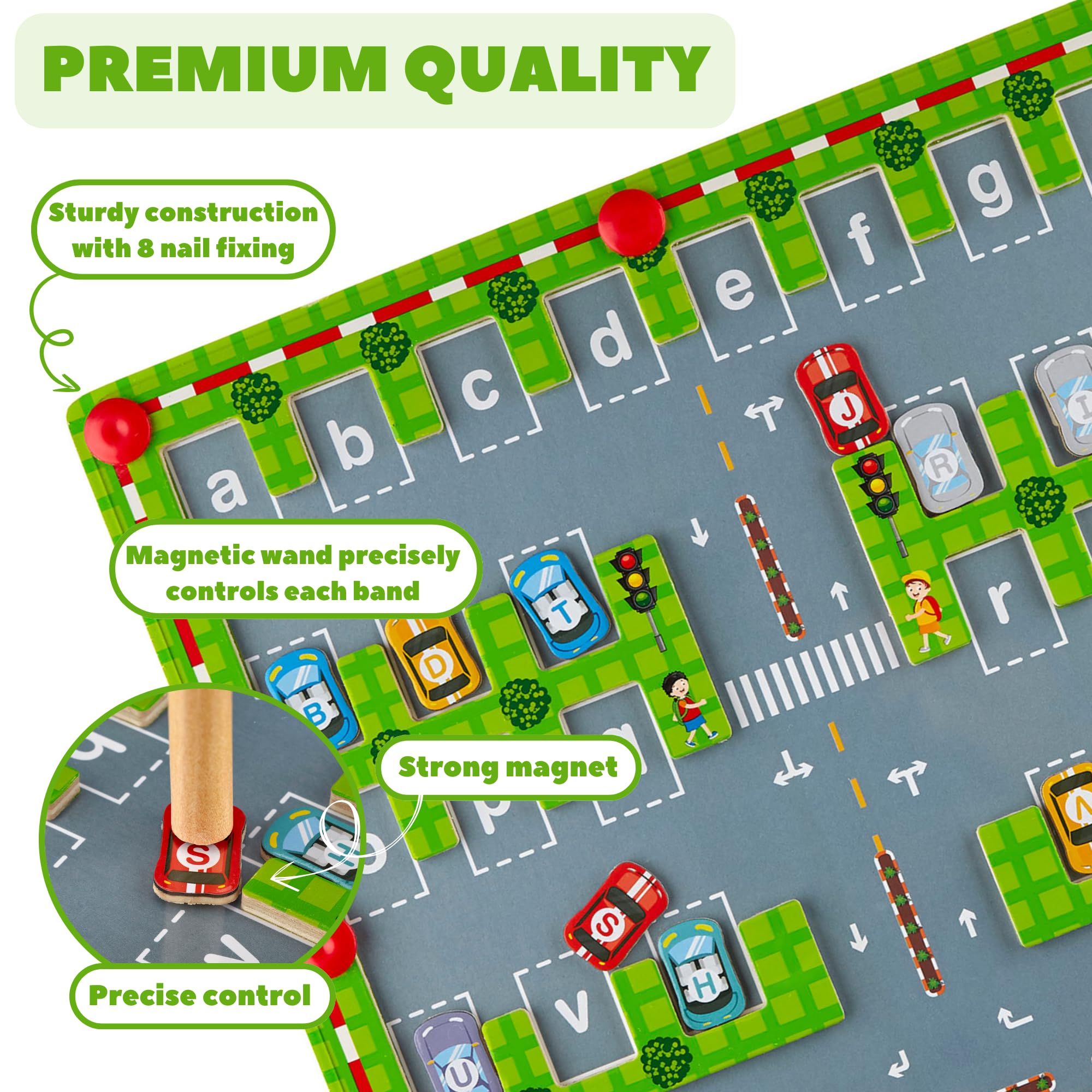 BUSLIK Magnetic Alphabet Maze Board Letter Puzzle - Kids ABC Learning Toys, Educational Montessori Toys Preschool - Alphabet Magnetic Maze Game - Toddler Magnet Puzzles for Ages 3+