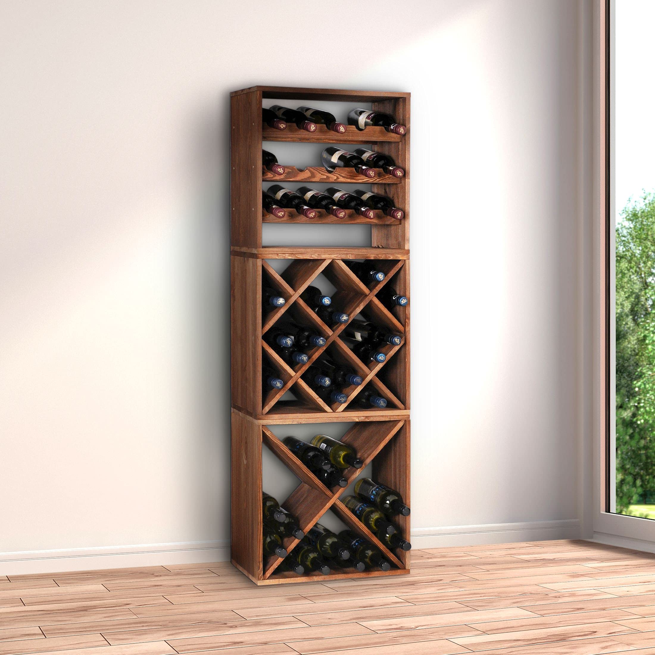 Cantinetta per vino, 50 cm, modulo X-CUBE, tabacco