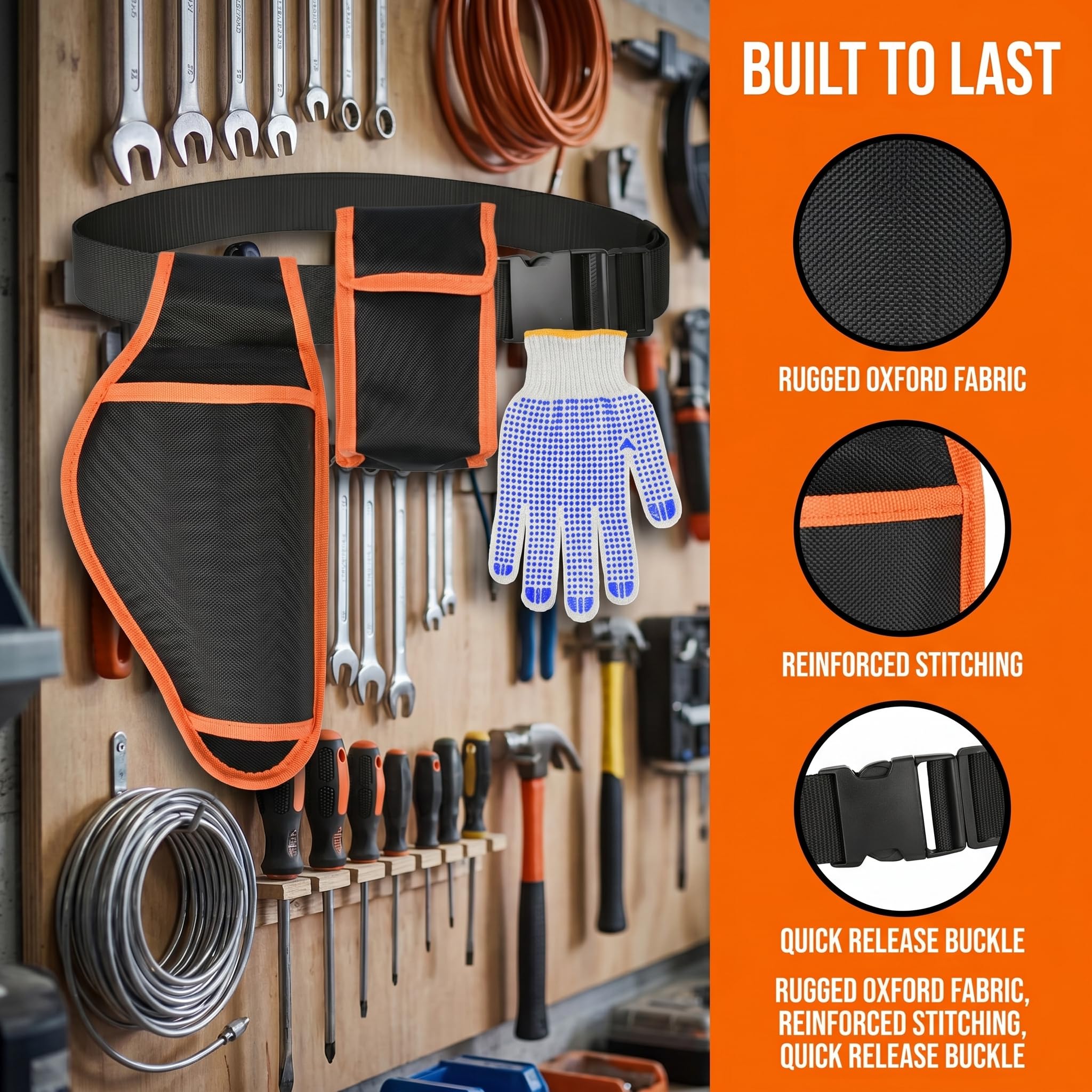 Funda para Tijeras de Podar Electrica Ajustable para Tijeras Eléctricas, Bolsa de Cinturón para Herramientas para Tijeras de Podar, con Guantes, Bolsa de Herramientas de Jardín