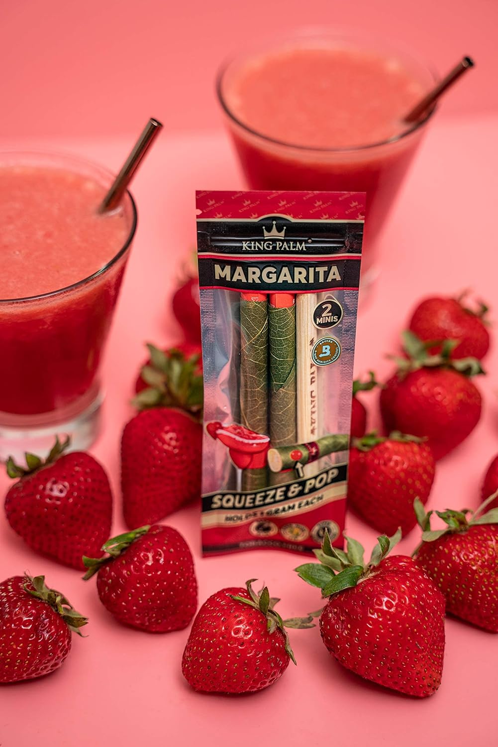 King Palm Mini Size Cones - (1 Pack, 2 Rolls) - Margarita - Organic Pre Rolled Cones - King Palm Cones