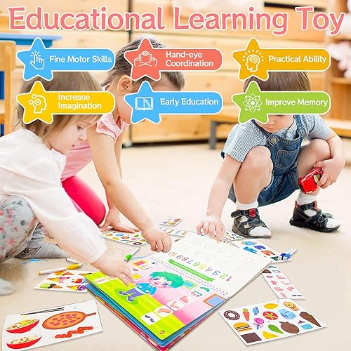 Miniatura 4 de Busy Books - Actividades de aprendizaje preescolar - Juguetes Montessori para niños pequeños de 3, 4, 5, 6, 7, 8 años, libro sensorial de jardín de