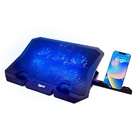 iggual – Base di Raffreddamento Portatile fino a 17” con 6 Ventole Silenziose e Supporto per Smartphone