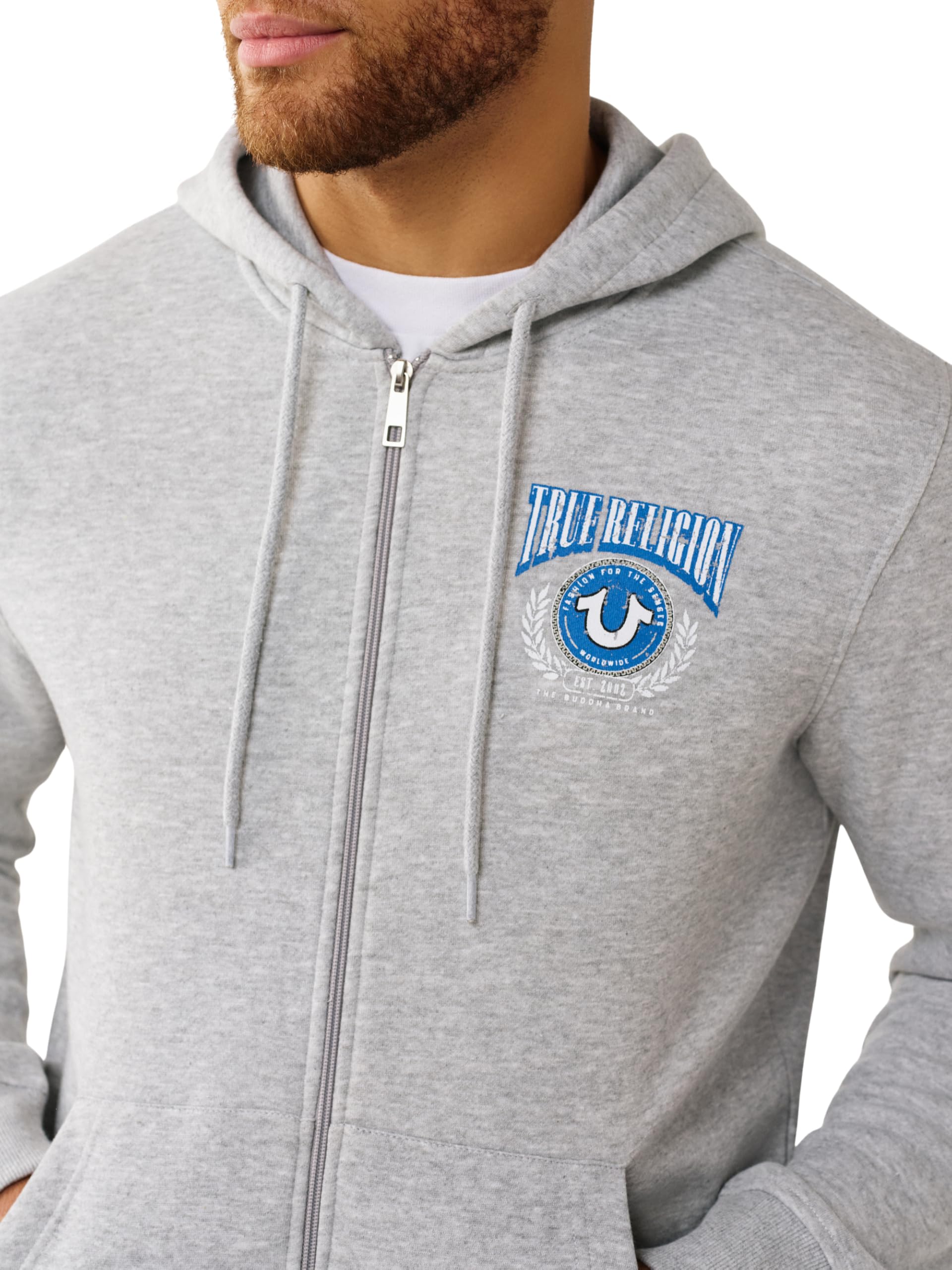 True Religion Bluza z kapturem Mężczyźni College Horseshoe Zip Hoodie