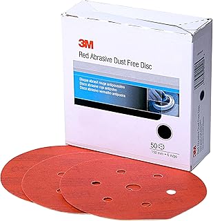 3M Hookit P500 - Disco abrasivo (grano P500, 15 cm), color rojo
