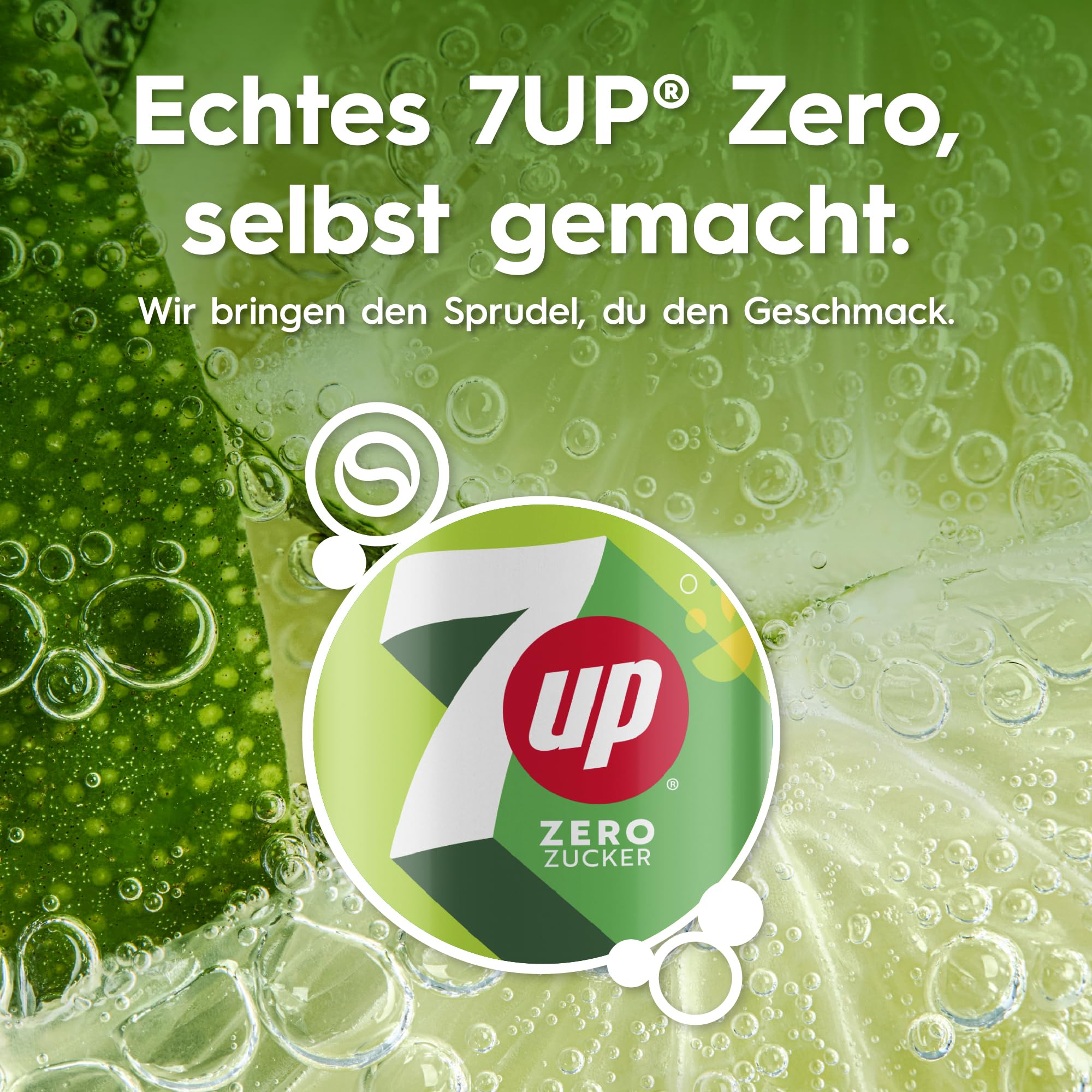 SodaStream drink mix 7UP Zero Zucker, 4er-Pack Zitrone-Limette Sirup für Wassersprudler, Getränkesirup zuckerfrei und koffeinfrei, 4 x 440 ml