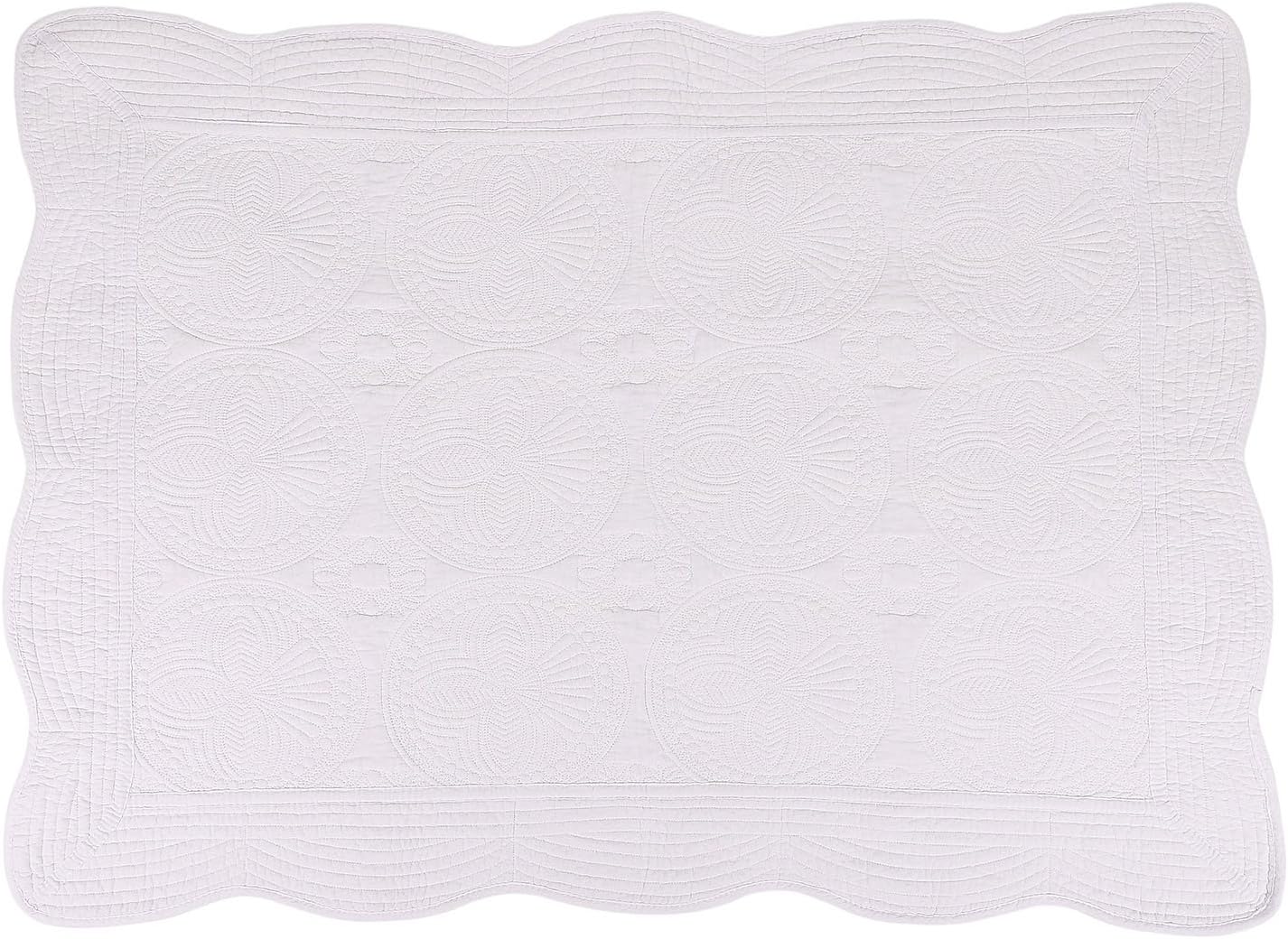 Livingston 4 Seasons All Weather Cotton Quilt Toddlers and Baby Blanket, White