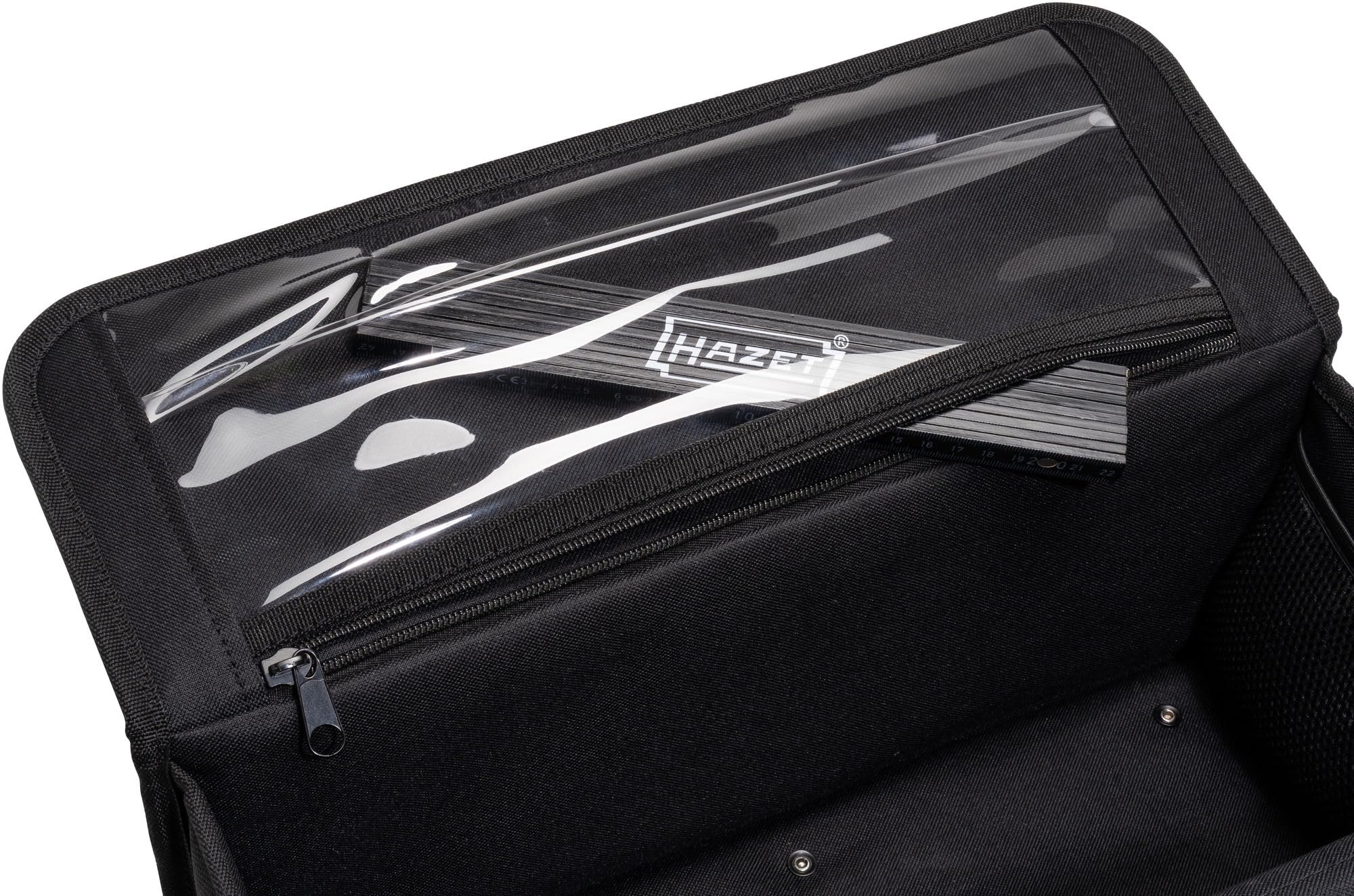 HAZET bolsa de herramientas universal 191T-5L, pequeña, vacía, 450 x 180 x 200 mm, con base robusta, bolsillo interior con cremallera, compacta, para taller y en movimiento