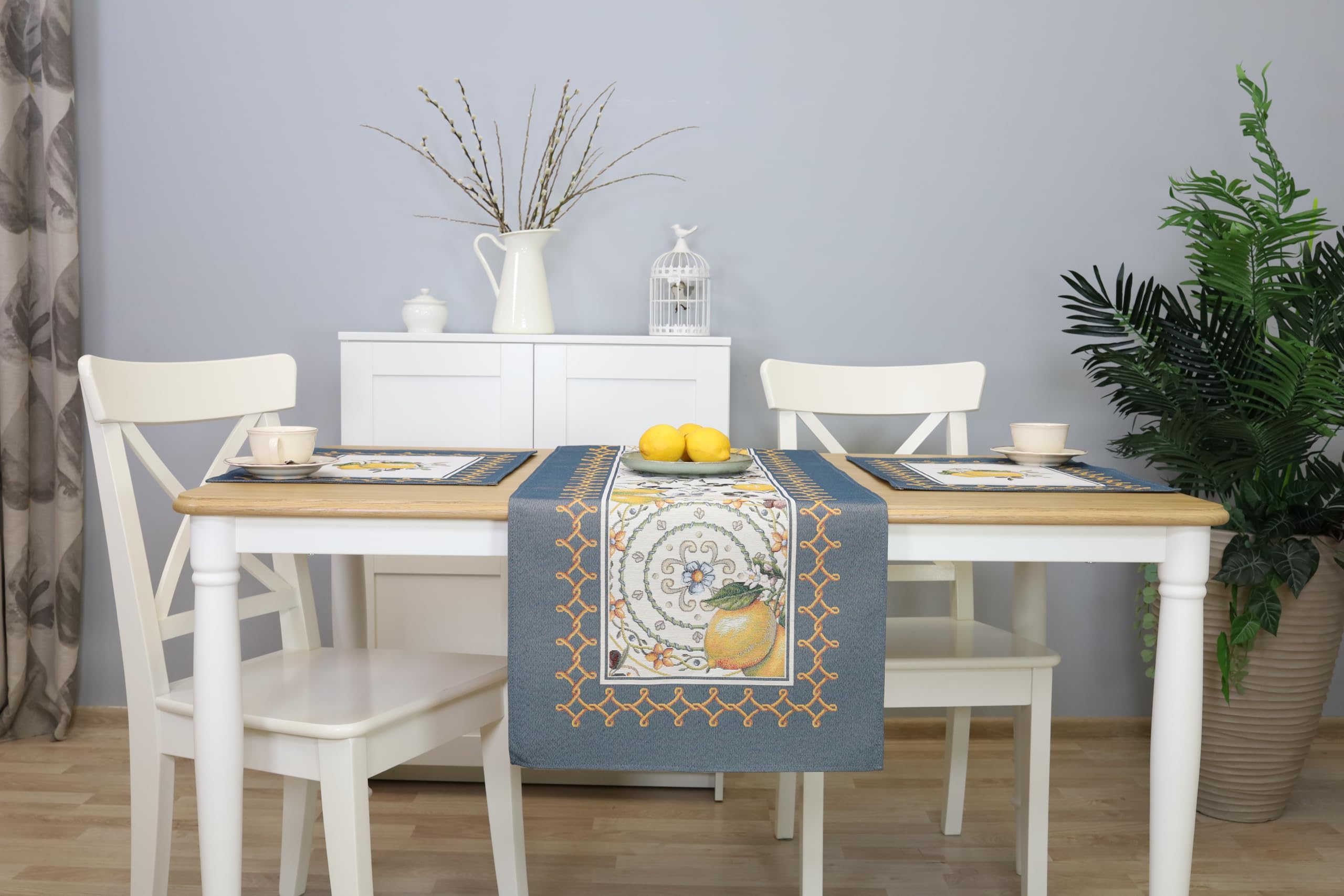Manteles individuales lavables juego de 8 unidades, 40 x 50 cm, mantel individual de tela 100 % jacquard, posavasos de alta calidad reutilizables para bodas, cumpleaños, cocinas, cafetería - limón