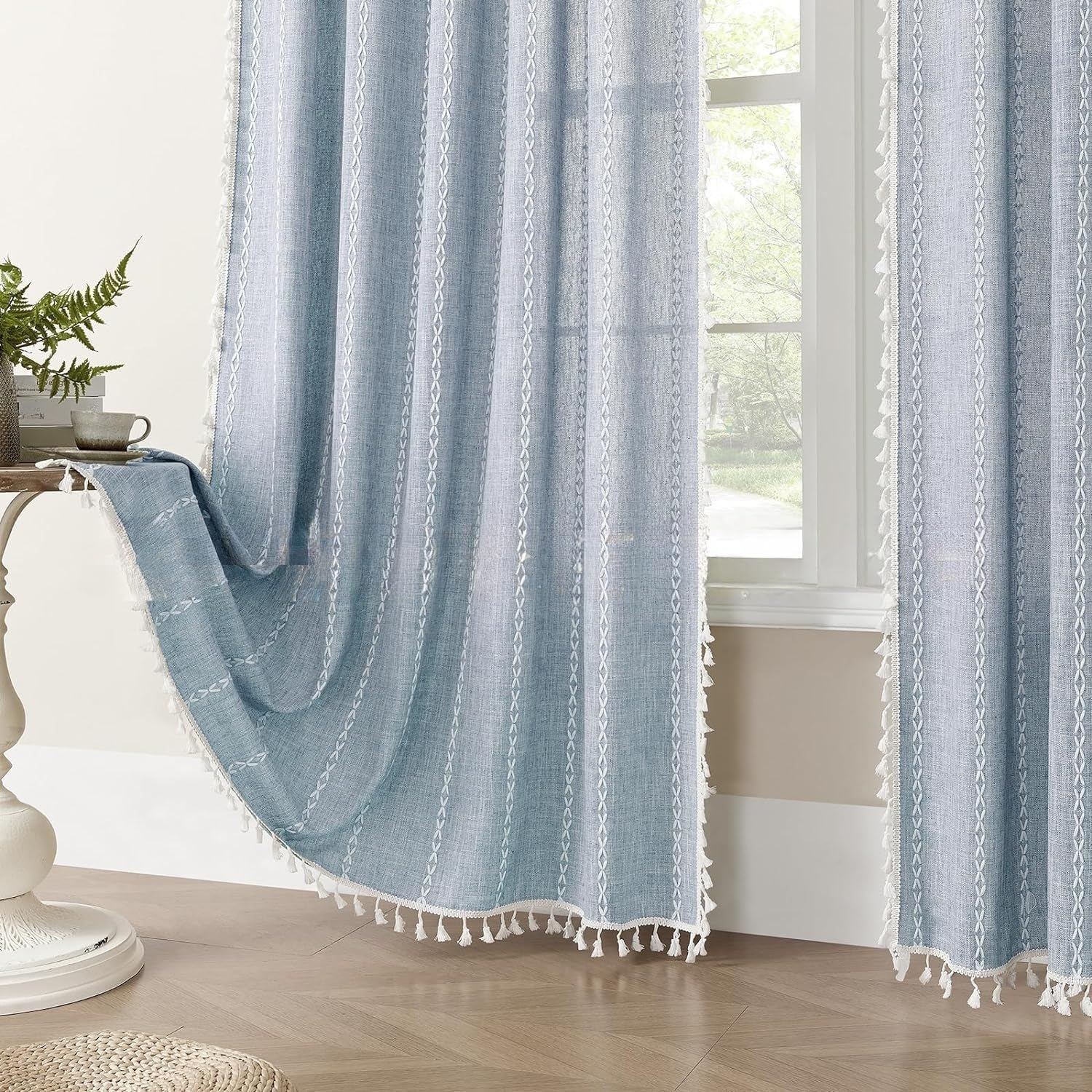 KIZAMI Rideau de Douche en Coton et Lin 130 × 210 cm, Rideau de Douche occultant, Rideau de Douche imperméable sans poinçon, utilisé pour la décoration de Salle de Bain d'hôtel à la Maison