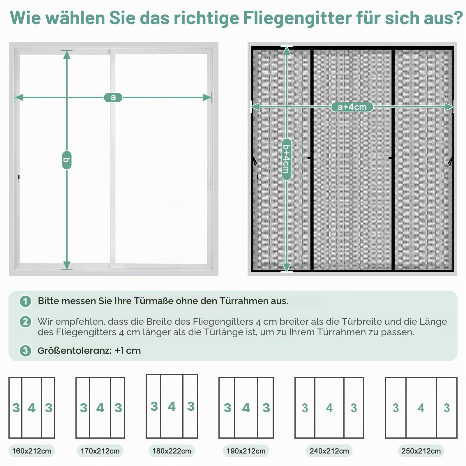Fliegengitter Doppeltür,190x212cm Fliegengitter Schiebetür Ohne Bohren,Insektenschutz Doppeltür Groß,Fliegenvorhang Magnet Auto Schließen für Terrassentür Balkontür Hebeschiebetür Flügeltür
