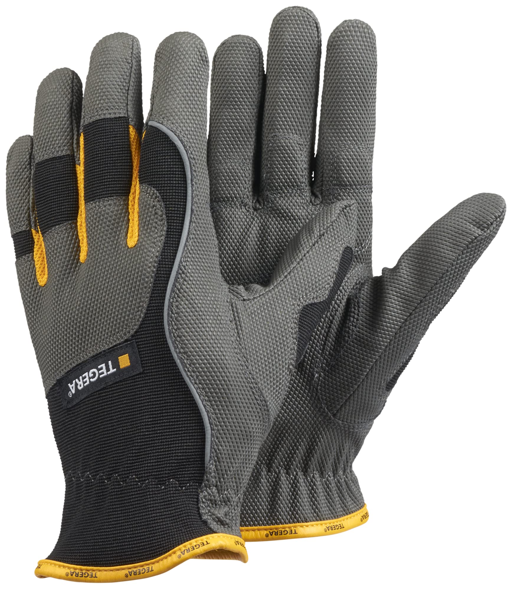 Ejendals Tegera 9125 Gants en Cuir synthétique Taille 8 Gris/Noir/Jaune