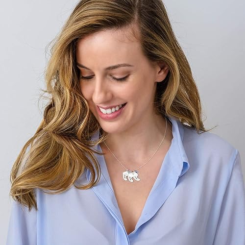 Miniatura 2 de Collar personalizado de pies de bebé, plata de ley o chapado en oro de 18 quilates, con piedra natal o diamante, dijes grabados, regalo de joyería