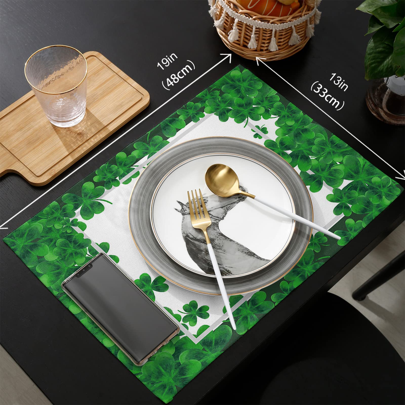 Amazon｜ランチョンマット 6 枚セット コットンリネン プレースマット