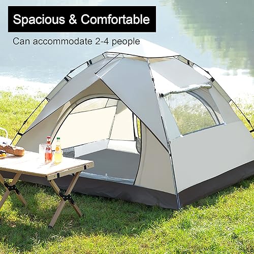 Miniatura 2 de Generic 2-4 Person Camping Dome Tent, Waterproof Windproof,Portable Tent Bag,Automatic Pop Up Camping Tent with 2 Doors and 2 Mesh