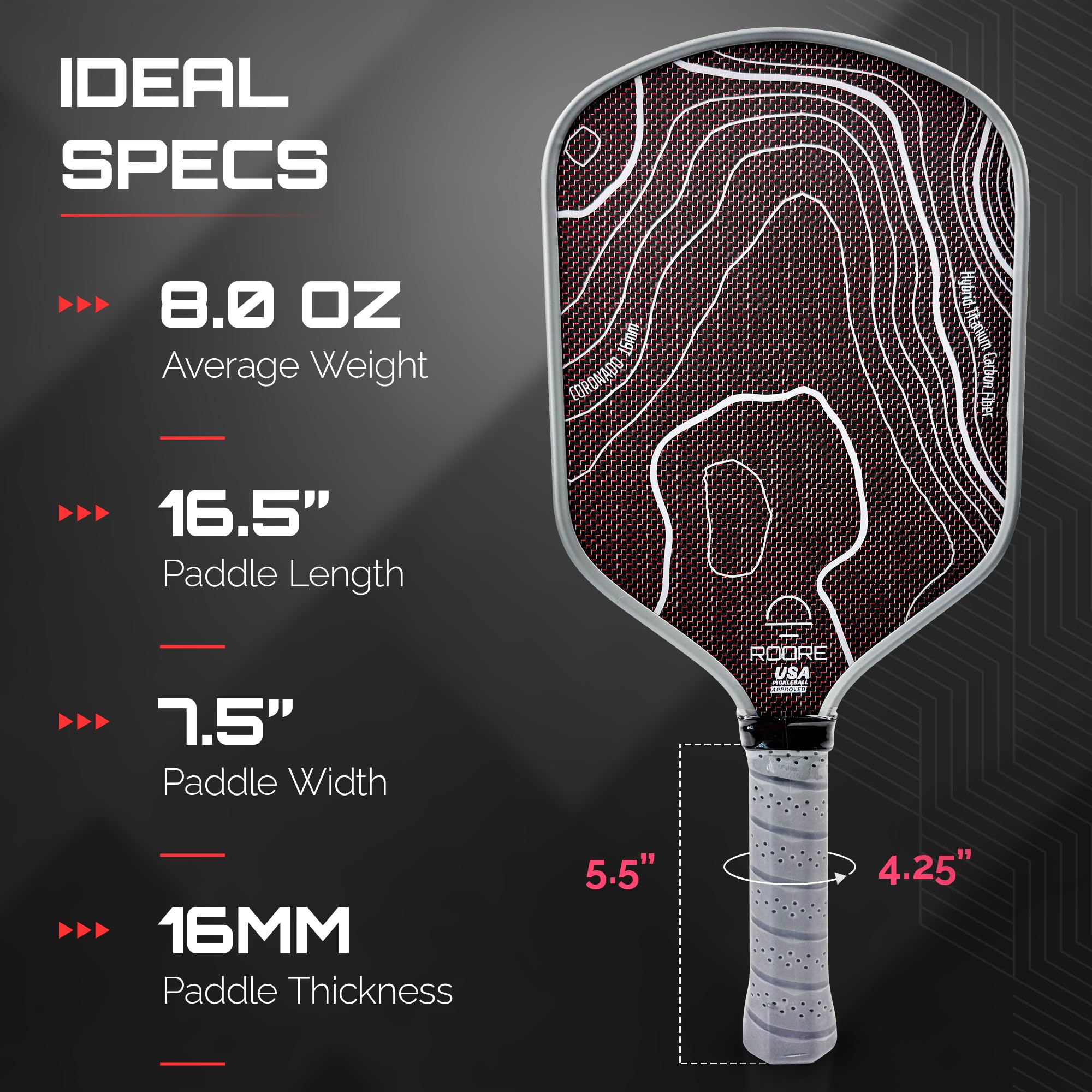 Amazon.co.jp: Roore ピックルボールパドル チタンカーボンファイバー