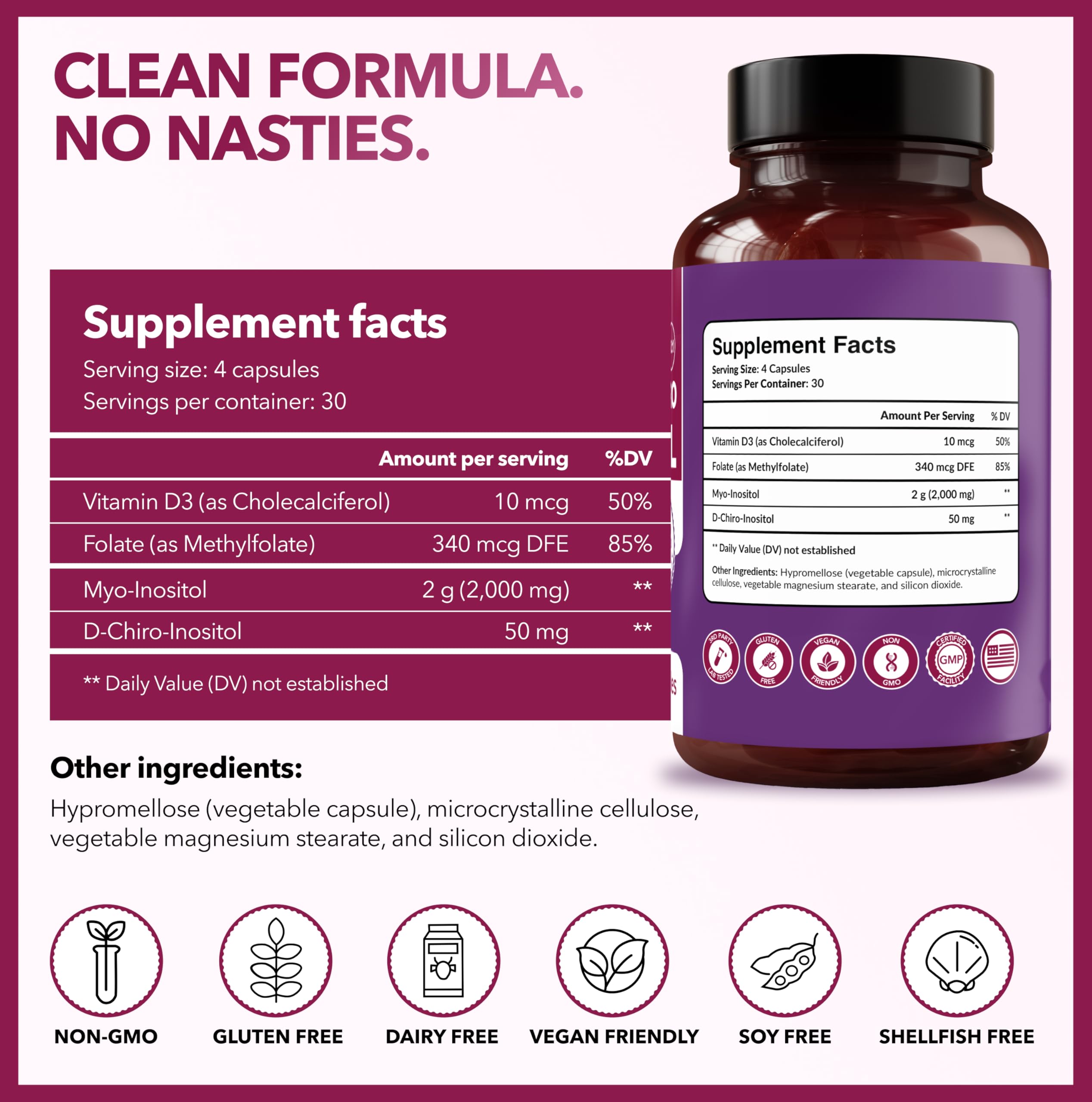 Myo-Inositol & D-Chiro Inositol for Hormone Balance for Women, 40:1 Ratio — Amazon image 9