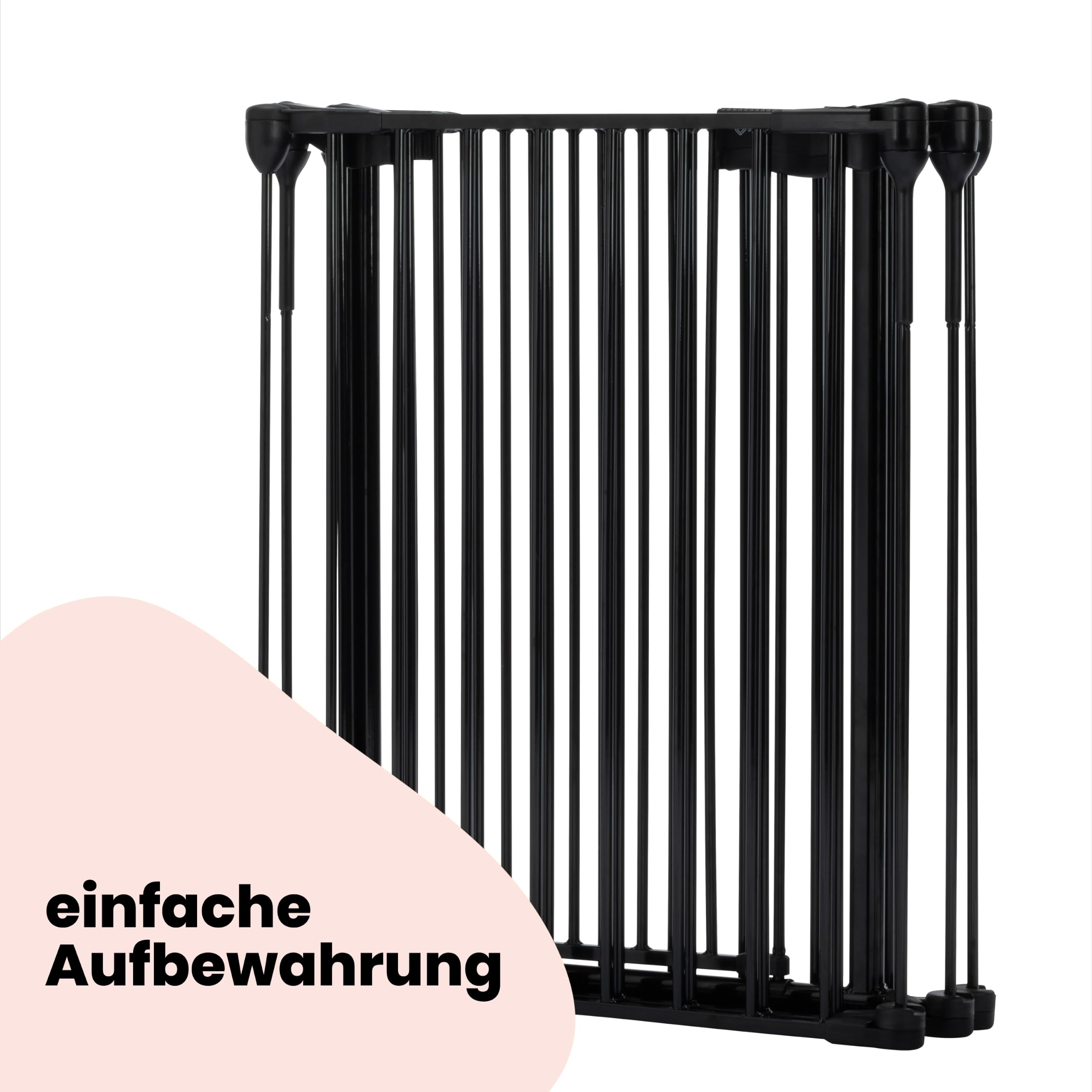 Safety 1st Modular 5 Panel Kinderschutzgitter, 64-296 cm, 1-Hand, Black | Treppenschutzgitter Extra Breit, Für Unregelmäßige und Breite Bereiche, Extra Sicheres Schloss, Schnelle Montage