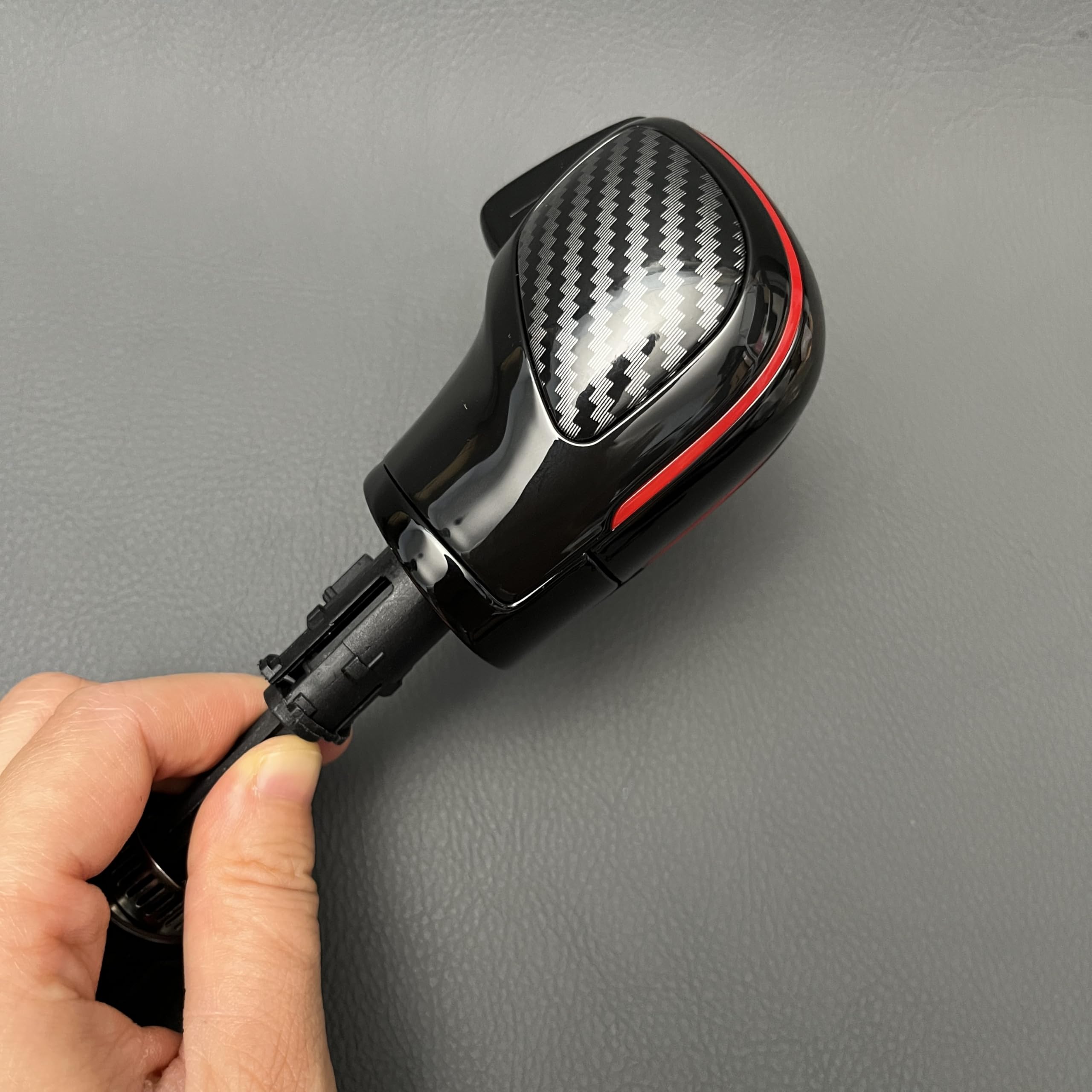ZJHYGMD Leather Automatic DSG Gear Shift Knob for VW for Passat CC for Golf 6 GTI for Jetta MK6 GLI for Lever for Interior(Carbon)