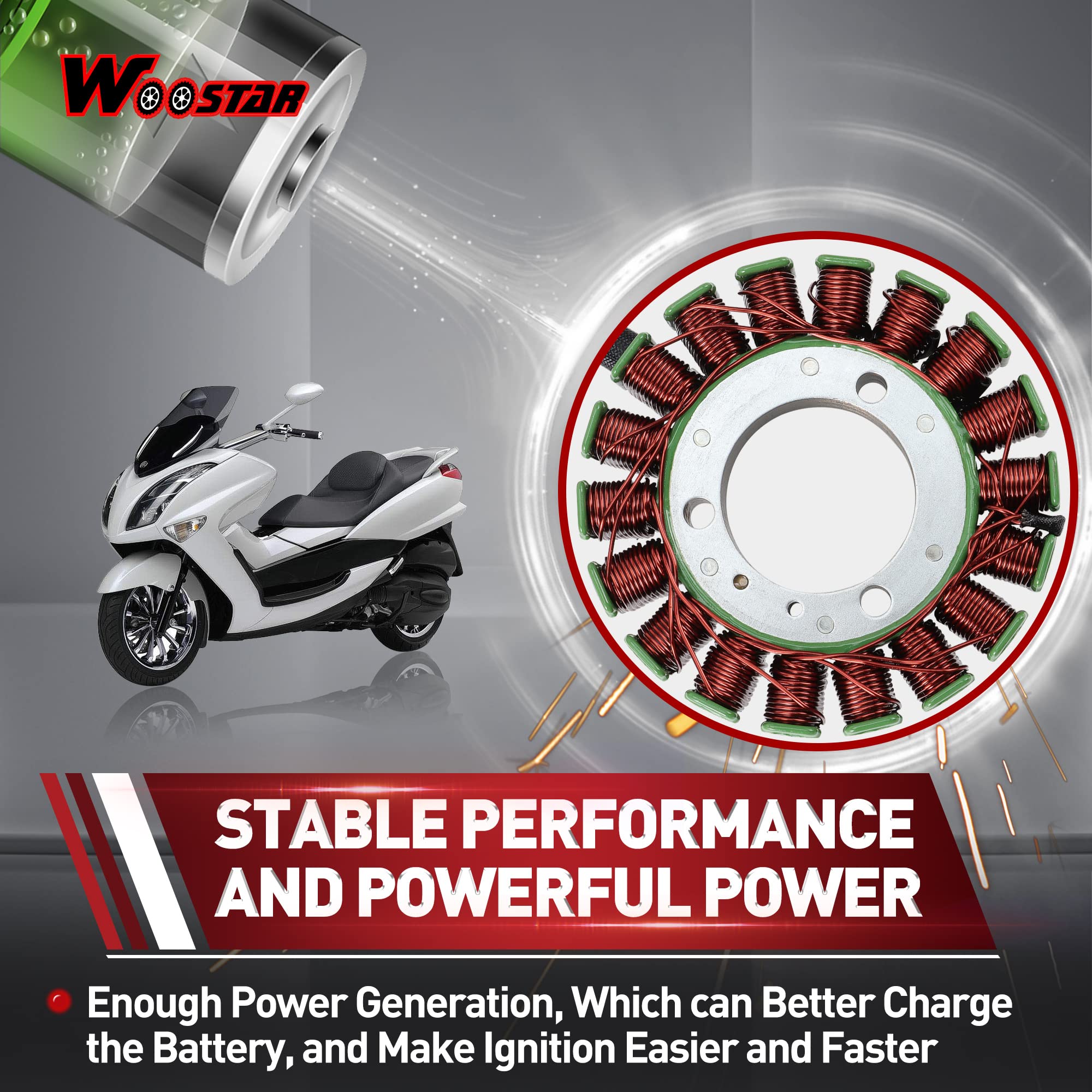 WOOSTAR 18 Bobina Magneto Statore Sostituzione per ETV1000 Caponord ABS 2001-2009 Futura RST1000 Tuono RSV1000 RSV1000R Motore