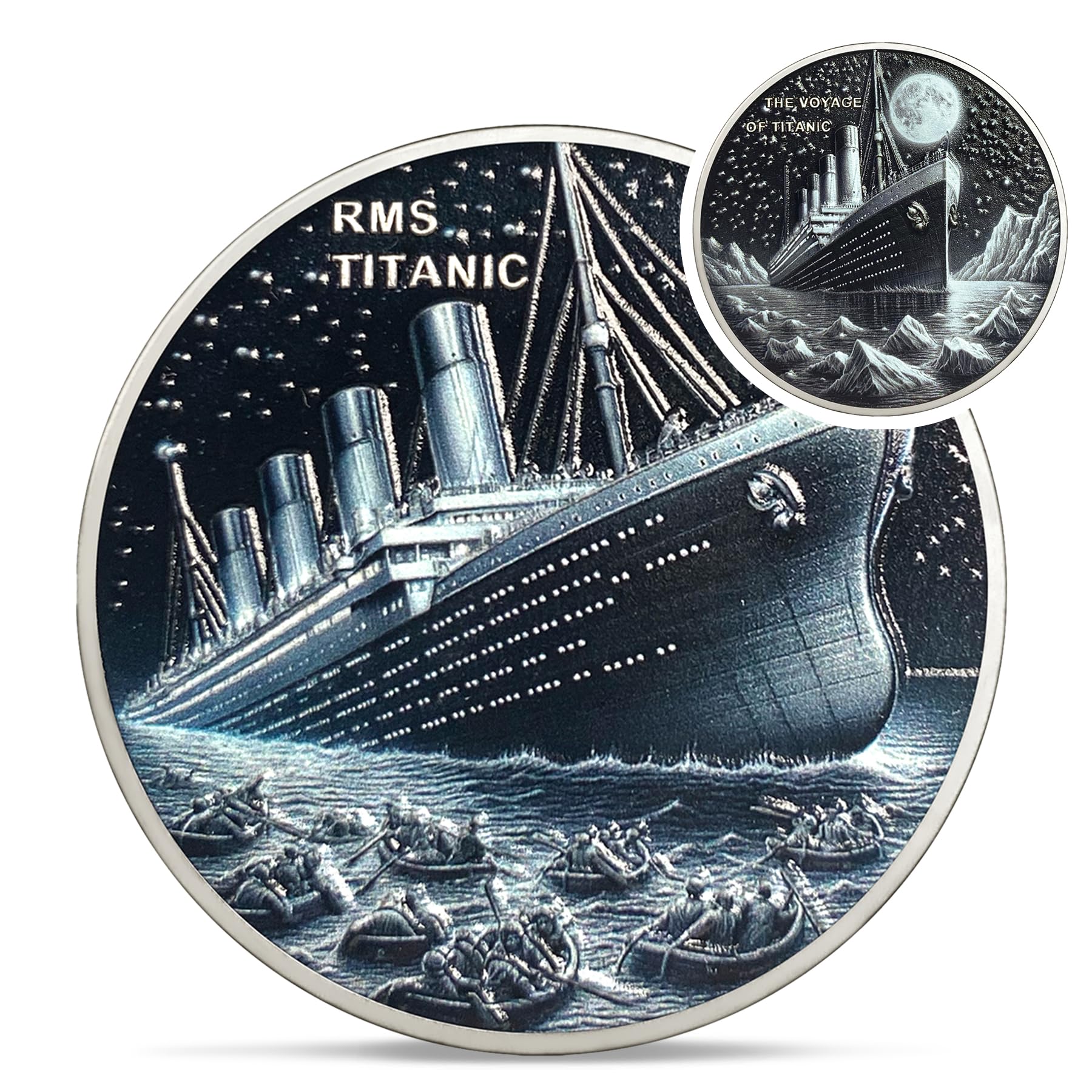RMS Titanic Challenge Coin - Commemorative Ship Coins - Rare Boat Travel Token - Memory of Victims Chip - Collectable Curio Gifts for Men Women Kids Family