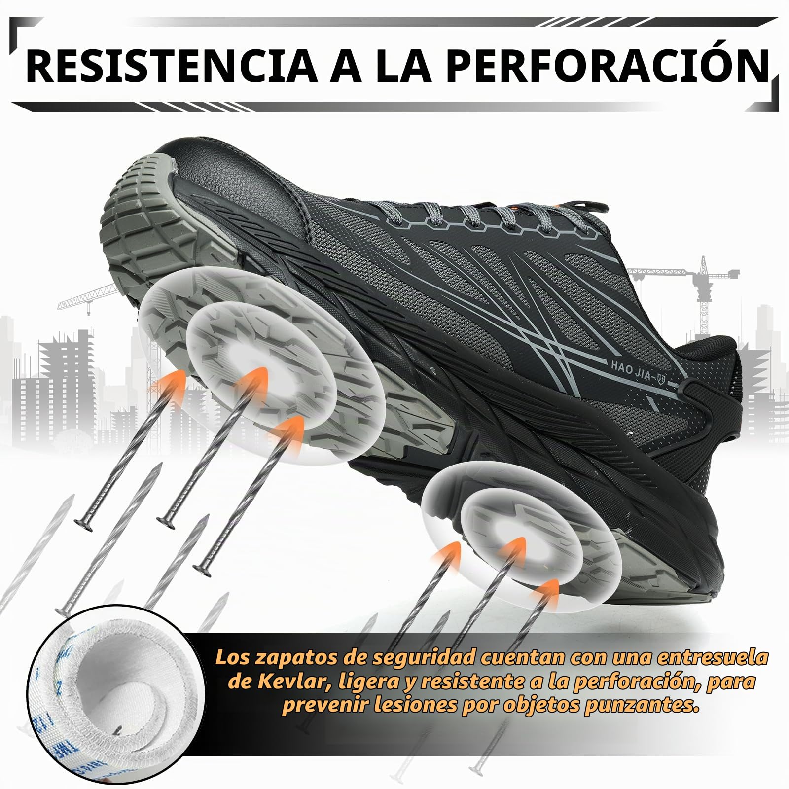 Zapatos de Seguridad para Hombre Comodos Zapatillas de Seguridad Mujer Antideslizante Zapatos Trabajo con Puntera de Acero Ligero Transpirable Calzado Seguridad