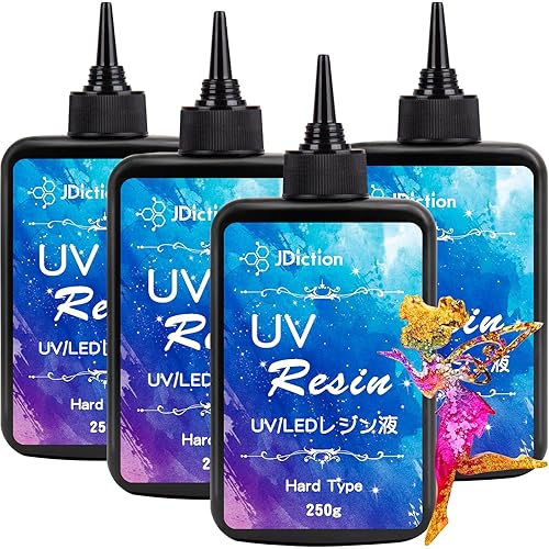 JDiction 1000g UV Resin, Ultra Clear Advanced Resins Solar Cure Hard UV Resin Kit for Jewelry Making, Casting and Coating & DIY Crafts