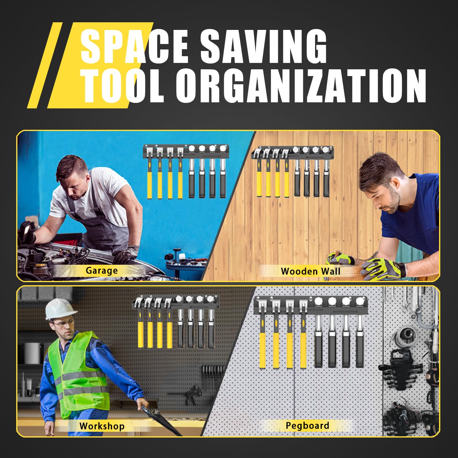 ValuXpro Hammerhalter, Hammer-Aufbewahrung, Werkzeug-Organizer, Wandhalterung für Garage, Stecktafel, Werkstatt, Zuhause, passend für die meisten