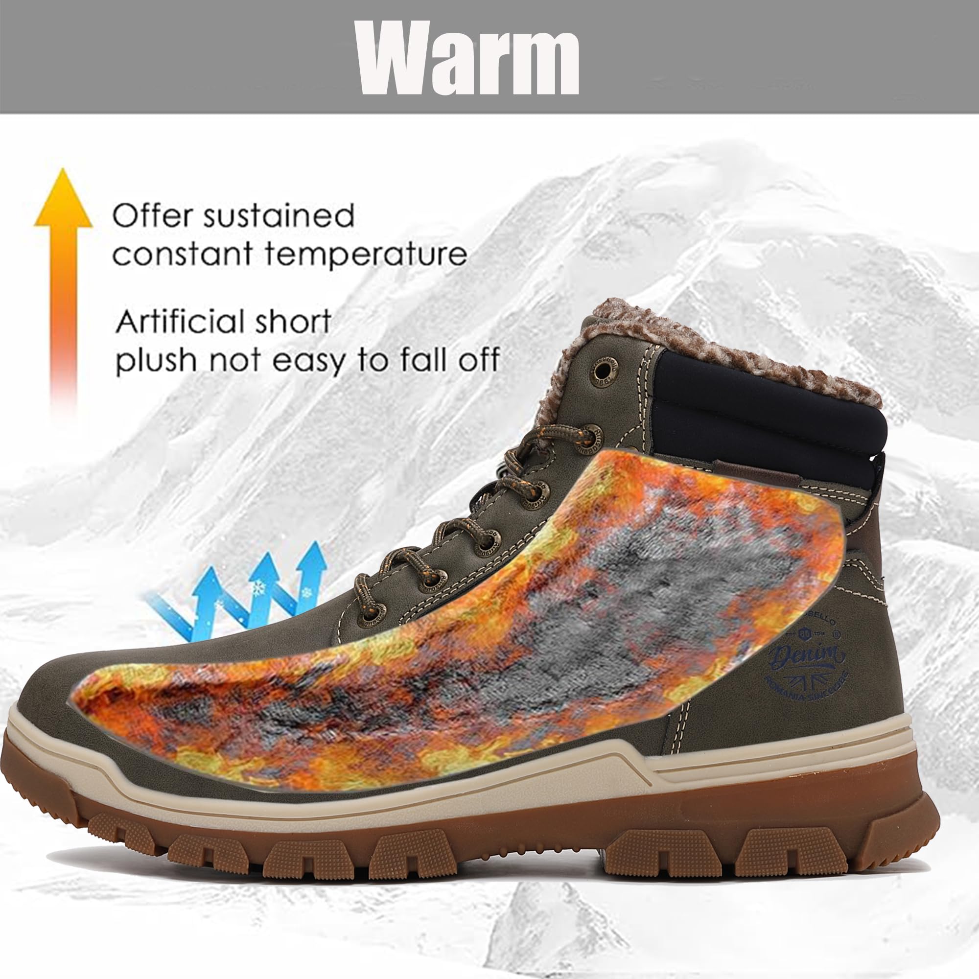 ARRIGO BELLO Stivali Uomo Invernali Scarpe Inverno Calda Foderato Montagna Antiscivolo Trekking Boots Scarponcini Neve Taglia 41-46EU