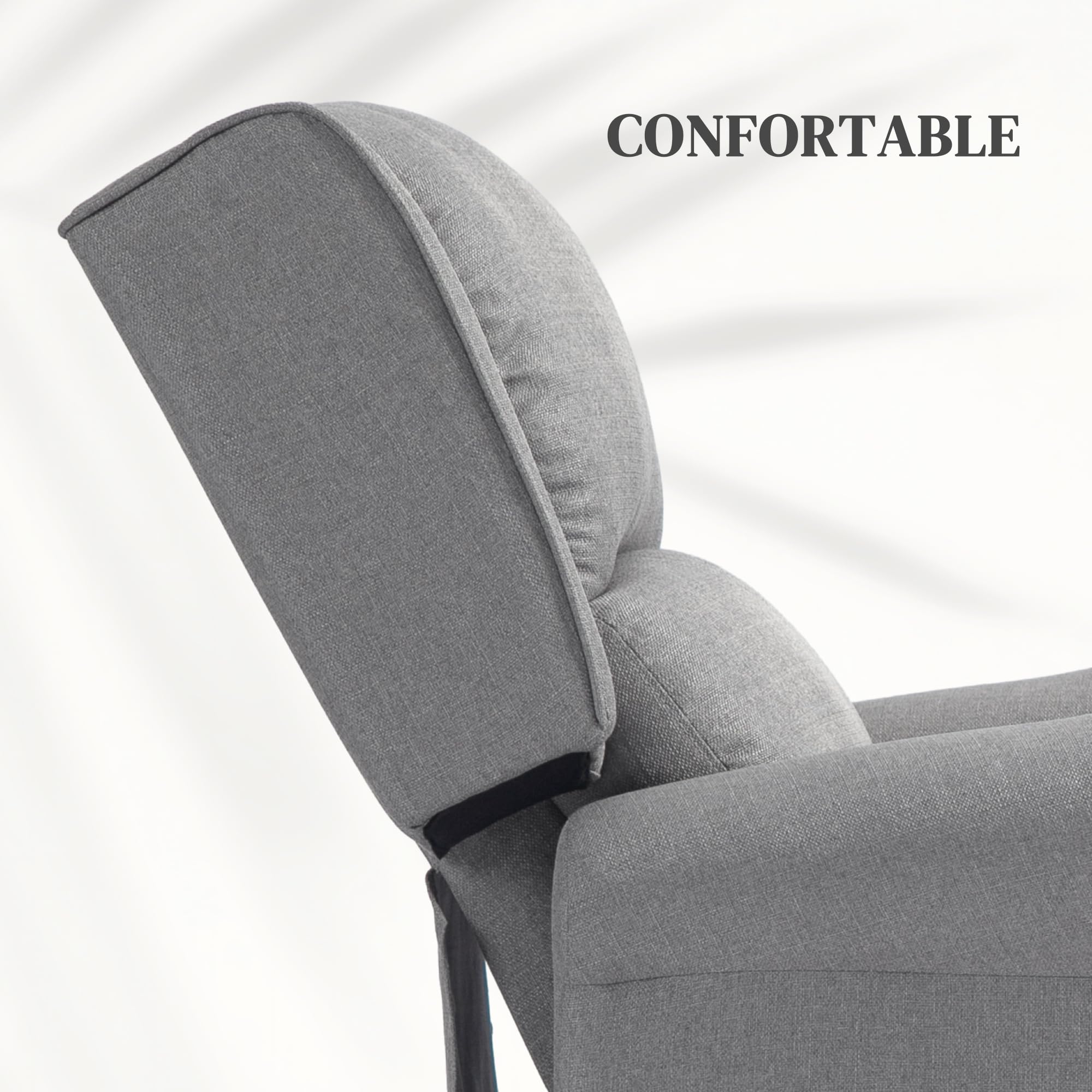 HOMCOM Sillón Relax Reclinable Manual Sillón Relax Tapizado en Lino Sintético con Reposapiés Retráctil Carga 150 kg Sillón Reclinable para Dormitorio Oficina Gris